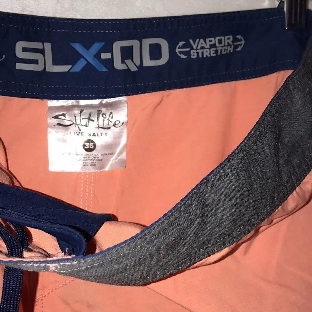 Salt Life Men's Vapor‎ Short Drawstring Waist Orange Boardshort Size 36